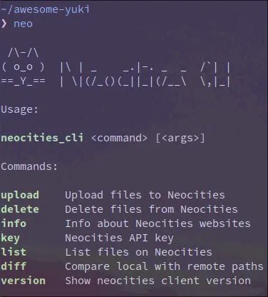 A CLI client for Neocities
